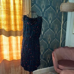 EUC - Casual Green and Red Leopard Print Dress